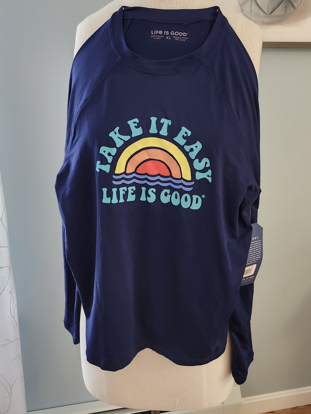 Life is Good Kids' Navy 'Take It Easy' Long Sleeve Tee XL